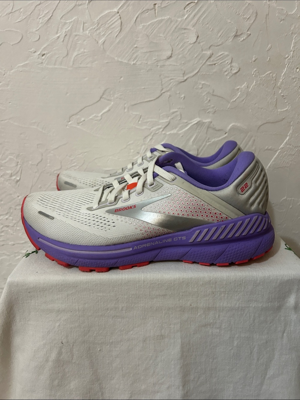 Brooks Women's Running Shoes - White, Purple & Red Accent - Picture 3 of 5